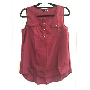 NWOT 2/$20 Plum Satin Tank Size XL